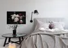Blumen Leinwandbild Weiß Schwarz 90x60 DD120255 Wohnzimmer Produktbild-Vorschau 3