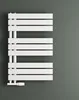 A white radiator against a gray wall. Produktbild-Vorschau