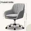 A diagram showing the dimensions of a gray office chair. Produktbild-Vorschau