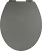 A top-down view of a closed gray toilet seat. Produktbild-Vorschau