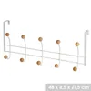 A white over-the-door hook rack with wooden knobs. Produktbild-Vorschau