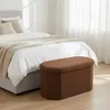 Relaxdays Sitzbank, Teddystoff, Stauraum, gepolstert, Flur, Produktbild-Vorschau 2