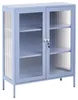 BELIANI Vitrine Blau Stahl Halbhoch Schmal mit Glastüren Produktbild-Vorschau 1