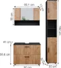 Badmöbel-Set Vicco Irma Goldkraft Eiche/Anthrazit 3 Teile, Produktbild-Vorschau 3