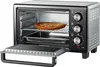 A Steinborg Minibackofen 15L is shown with its door open, displaying a pizza inside. Podgląd zdjęcia produktu