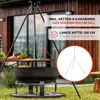Otočný gril 180 cm - Grilovací rošt ze surové oceli 70 cm Náhled obrázku produktu 4