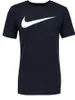 A navy blue Nike t-shirt with a white Nike swoosh logo on the front, displayed on a white background. Produktbild-Vorschau