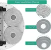 Close-up view of a robot vacuum cleaner's mopping pads with feature callouts. Produktbild-Vorschau
