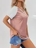 Kurzarm-Sommer-T-Shirt für Damen, Henley-Kragen, Produktbild-Vorschau 5