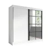 TAVIRO 200 cm Weiß 2-türiger Kleiderschrank mit Spiegel, 3 Produktbild-Vorschau 1