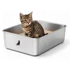 Theo&Cleo Edelstahl Katzenklo Katzentoilette offen leicht Produktbild-Vorschau 1