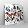Wanduhr - Quadrat - Glasuhr - Schmetterlinge Illustration Produktbild-Vorschau 4