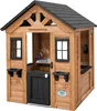 A wooden playhouse for children, set against a white background. Produktbild-Vorschau