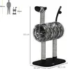 A diagram showing the dimensions of a cat tree, with a silhouette of a person for scale. Produktbild-Vorschau