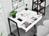 A desk with an open drawer, a magazine, a plant, and a lamp. Anteprima dell’immagine prodotto