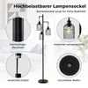 A floor lamp with three cage-style lampshades is shown with close-up details of its construction and base. Podgląd zdjęcia produktu