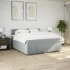 vidaXL Boxspringbett mit Matratze Hellgrau 180x200 cm Stoff Produktbild-Vorschau 3