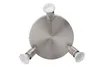 A top-down view of a brushed metal ceiling light fixture with three adjustable spotlights. Produktbild-Vorschau