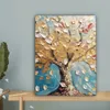 MuchoWow® - Leinwandbilder - Baum - Blau - Gold - Abstrakt Produktbild-Vorschau 4