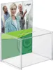 A clear acrylic donation box with a promotional insert featuring people and a logo. Anteprima dell’immagine prodotto