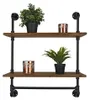 Regal Wandregal Industriestil 2 Ebenen Holz Rohr Produktbild-Vorschau 8