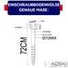 A diagram showing the dimensions and specifications of a screw-in ground sleeve. Náhled obrázku produktu