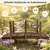 KOMFOTTEU Gartenbrücke, Holzbrücke mit Geländern & Ketten, Produktbild-Vorschau 2