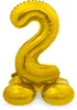 Stehender Folienballon Zahlen 28"/72cm | Gold Zahl: 2 Produktbild-Vorschau 1