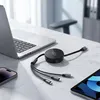 3in1 Roll-Ladekabel: 100W Power für Android & iPhone. 1m Produktbild-Vorschau 1