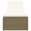 Lettino prendisole in poly rattan marrone e bianco crema Anteprima dell’immagine prodotto 6