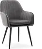 A single gray upholstered chair with black legs, shown from a three-quarter angle against a white background. Podgląd zdjęcia produktu