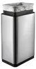 A stainless steel trash can with a plastic liner and a trash bag inside. Produktbild-Vorschau