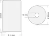 Diagrams showing the dimensions of a cylindrical object, likely a lamp part or accessory. Produktbild-Vorschau