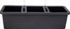 A dark gray, rectangular planter box with three compartments and two water level indicators. Náhled obrázku produktu