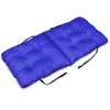 A blue tufted cushion with black ties, shown from a diagonal top-down perspective on a white background. Produktbild-Vorschau
