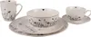 Tazza Clayre & Eef 300 ml Beige Nero Porcellana Fiori Anteprima dell’immagine prodotto 3