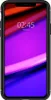 A smartphone with a colorful abstract wallpaper displayed on its screen, encased in a black protective case. Voir les images du produit