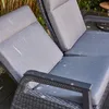 Close-up view of outdoor furniture cushions and armrests. Produktbild-Vorschau