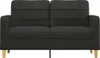 vidaXL 2-Sitzer-Sofa Schwarz 140 cm Stoff Produktbild-Vorschau 3
