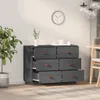 Sideboard Grau 100x40x75 cm Massivholz Kiefer Produktbild-Vorschau 2