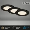 Three black LED recessed lights are shown on a gray background. Produktbild-Vorschau