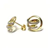 Ohrstecker 333/- Gelbgold poliert Zirkonia einfarbig modern Produktbild-Vorschau 3