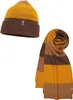 Balke Set aus Strickmütze mit Umschlag und Schal in braun