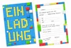 Einladungen Bunte Bausteine inkl. Kuverts, 5 Stk. Produktbild-Vorschau 1
