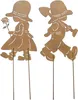 Fiche de jardin "Garçon & Fille" en métal aspect rouille, Voir les images du produit 3