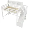 Hochbett 90x200 cm aus Kiefernholz, Kinderbett mit Produktbild-Vorschau 15