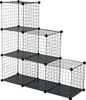 A modular wire shelving unit with a staggered, step-like arrangement. Produktbild-Vorschau