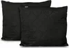 Two black quilted pillowcases are shown side-by-side. Podgląd zdjęcia produktu