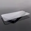 A screen protector is placed on top of a smartphone, both resting on a reflective black surface. Anteprima dell’immagine prodotto