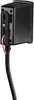 A black speaker stand mount with a cable attached, shown against a white background. Voir les images du produit